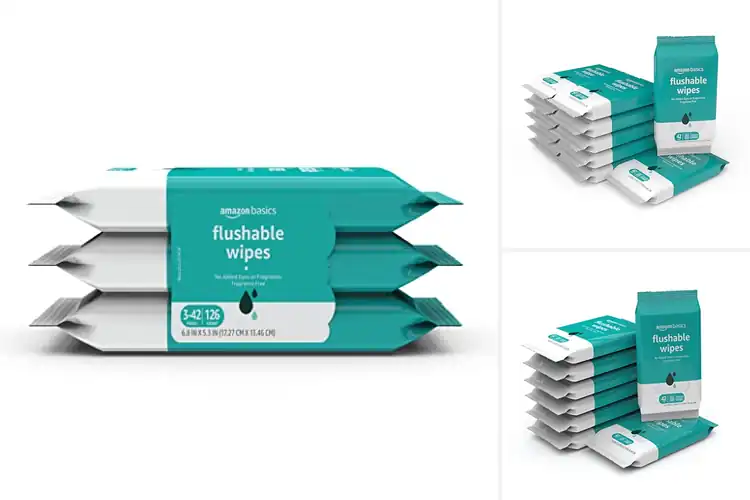 Detailed view of Best Amazon Basics Flushable Wipes