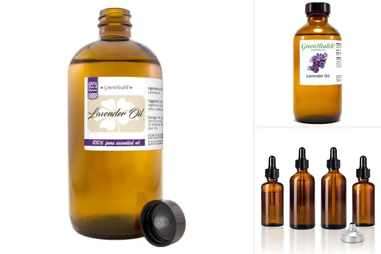 Detailed view of Best Amber Glass Lavender Oil Bottle