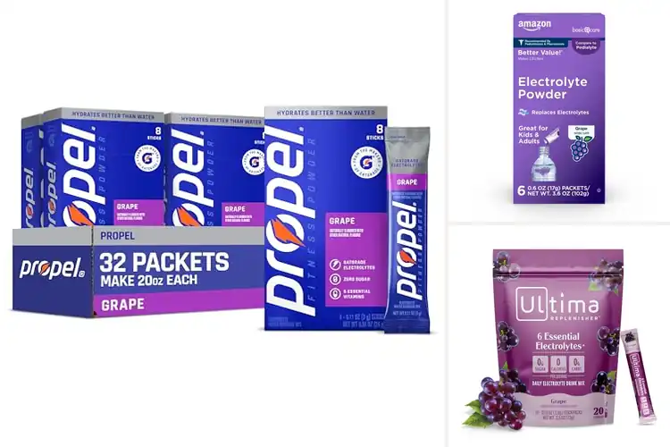 Detailed view of Best Grape Flavor Electrolyte Packets